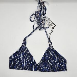 NWT Gypsy 05 swim Blue Multi bikini top only size xs